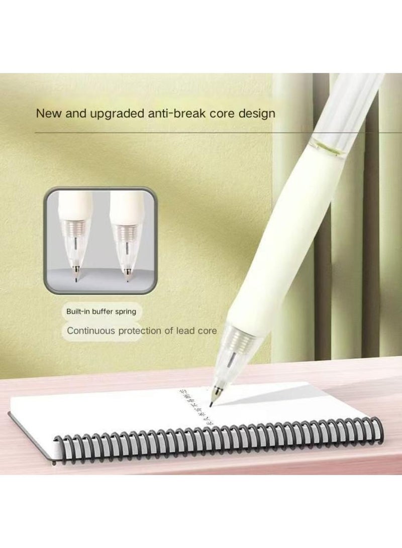 ديلي 3-حزمة أقلام الميكانيكية 0.5mm مع 100PCS HB رصاص إعادة التعبئة، للطلاب الرسم، الكتابة (أبيض) - Image 3